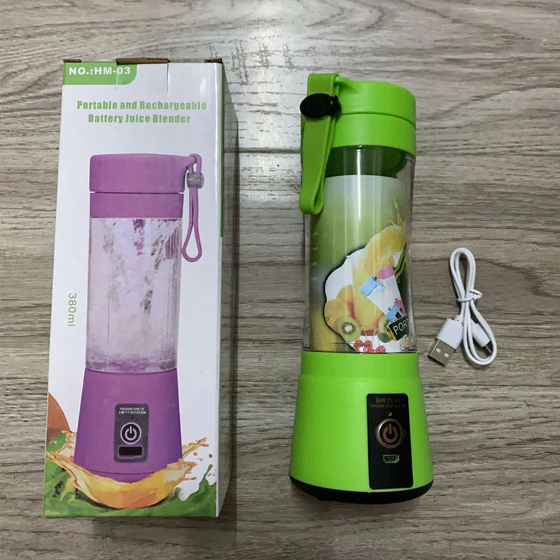 Cordless Portable Personal Size Blender - Mini Blender Make Smoothies and Shakes 380Ml BPA Free Travel Cup for Office/Home/Gym