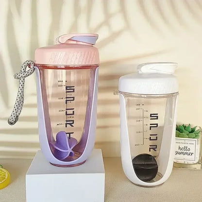 590ML Blender Shaker Bottle with Plastic Whisk Ball BPA Free Plastic Protein Shakes Leakproof for Powder Workout Gym Sport New