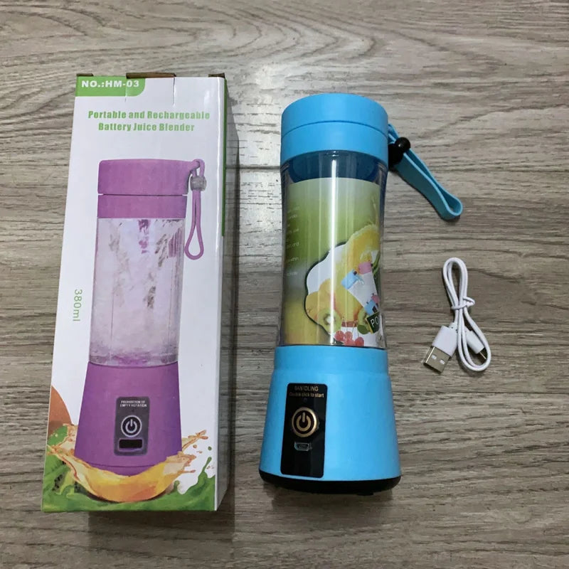 Cordless Portable Personal Size Blender - Mini Blender Make Smoothies and Shakes 380Ml BPA Free Travel Cup for Office/Home/Gym