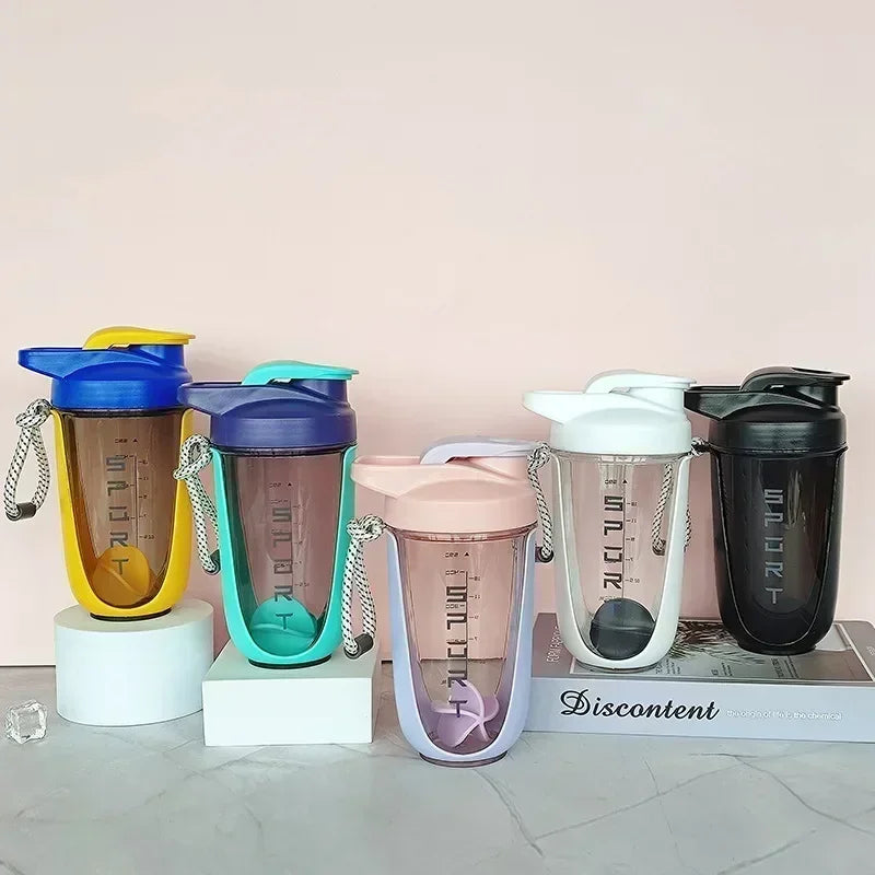 590ML Blender Shaker Bottle with Plastic Whisk Ball BPA Free Plastic Protein Shakes Leakproof for Powder Workout Gym Sport New